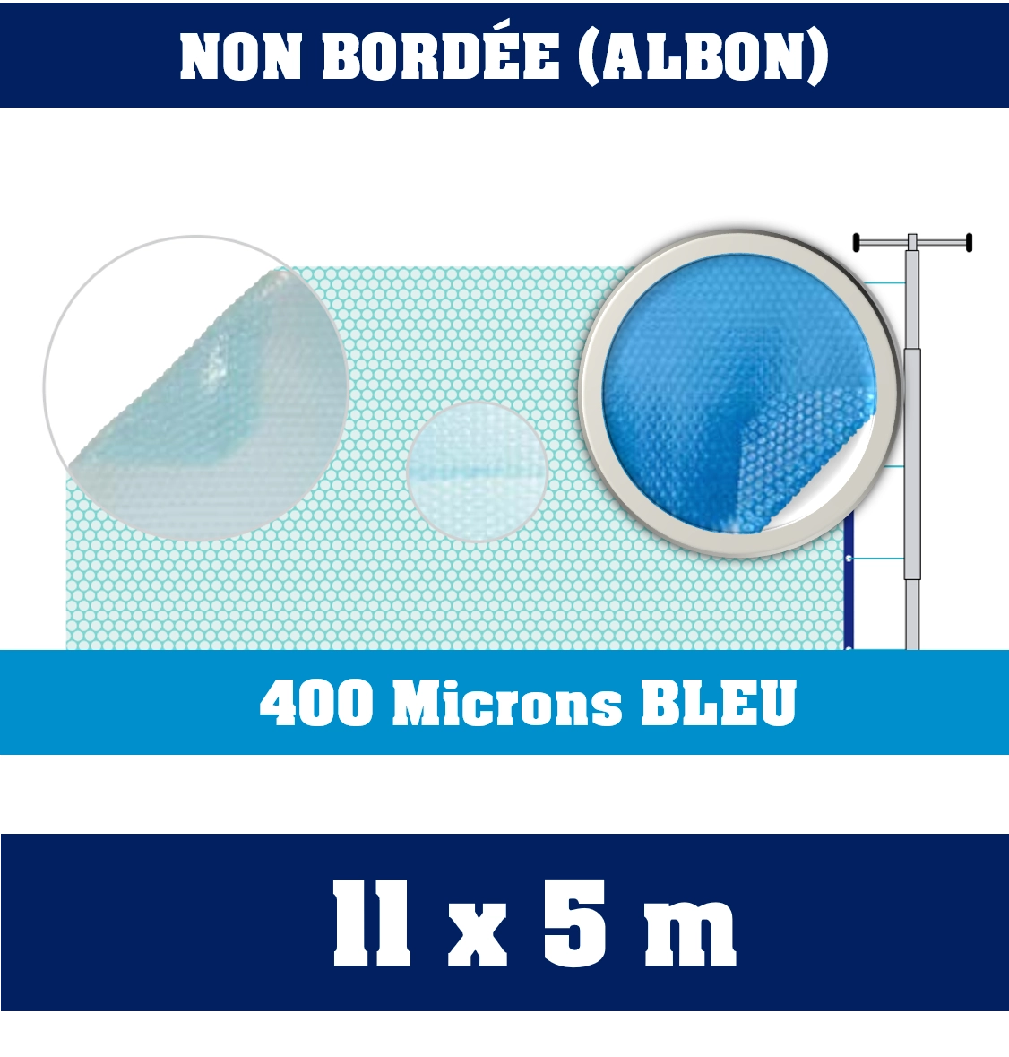 Bâche à Bulles Predecoupée 11 X 5 M 400 Microns 1 Bâche à Bulles Predecoupée 11 X 5 M 400 Microns